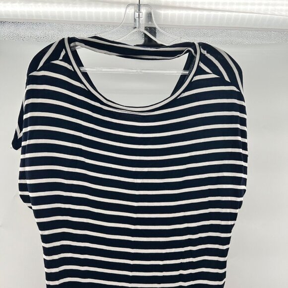 Gap Women's Short Sleeve Striped Shift Dress Navy/White Size Small Knee Length - Picture 2 of 9